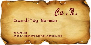 Csanády Norman névjegykártya